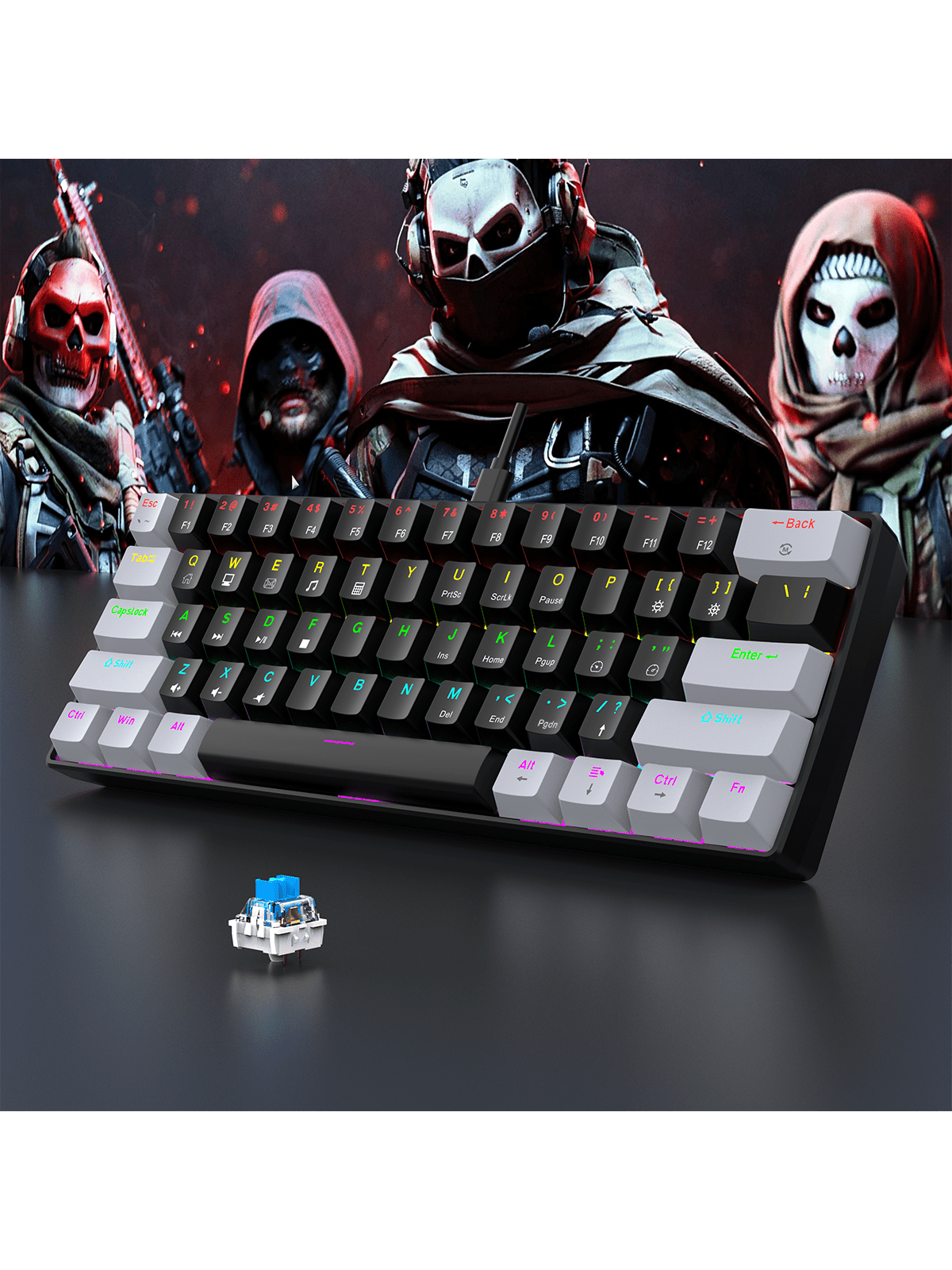 Gaming Keyboard 1 Hand - 60% Wired Gaming Mechanical Keyboard RGB