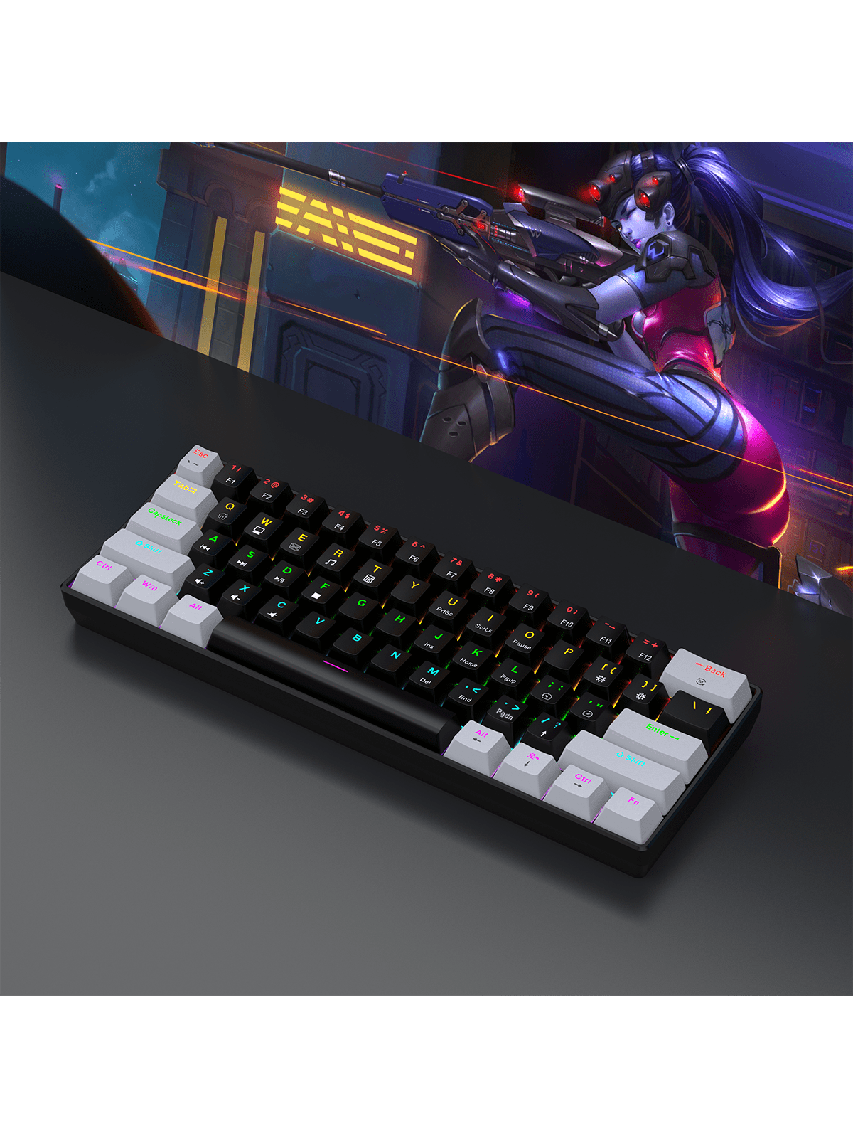 60% Wired Gaming Mechanical Ke - Gaming Keyboard 1 Hand ulasan dan harga