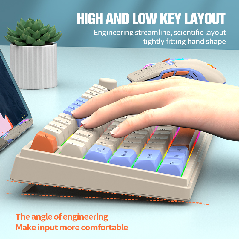 Dual-Mode 80 Keys Wireless Gam - Gaming Keyboard Ergonomic ulasan dan harga
