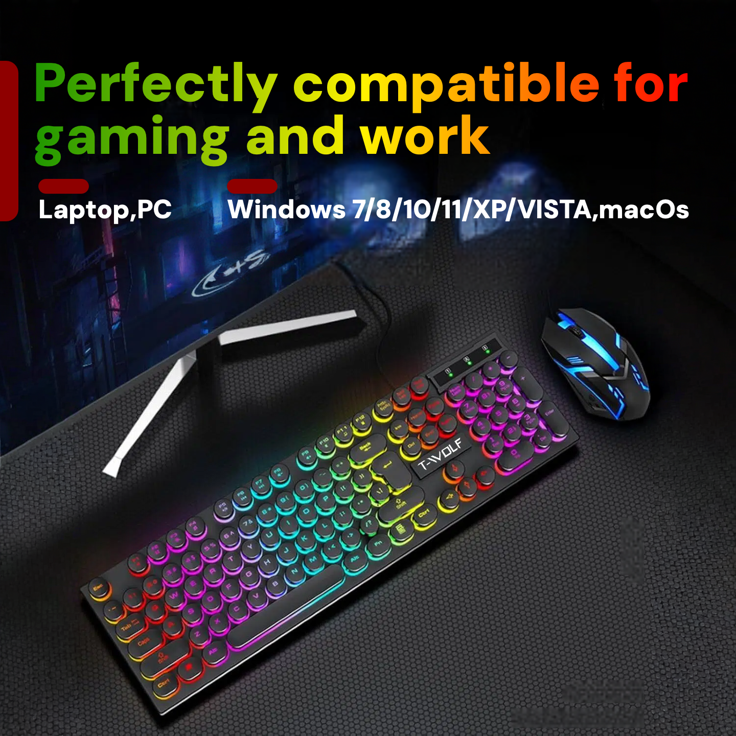 RGB Wired Gaming Keyboard Mous - Gaming Keyboard Extension ulasan dan harga