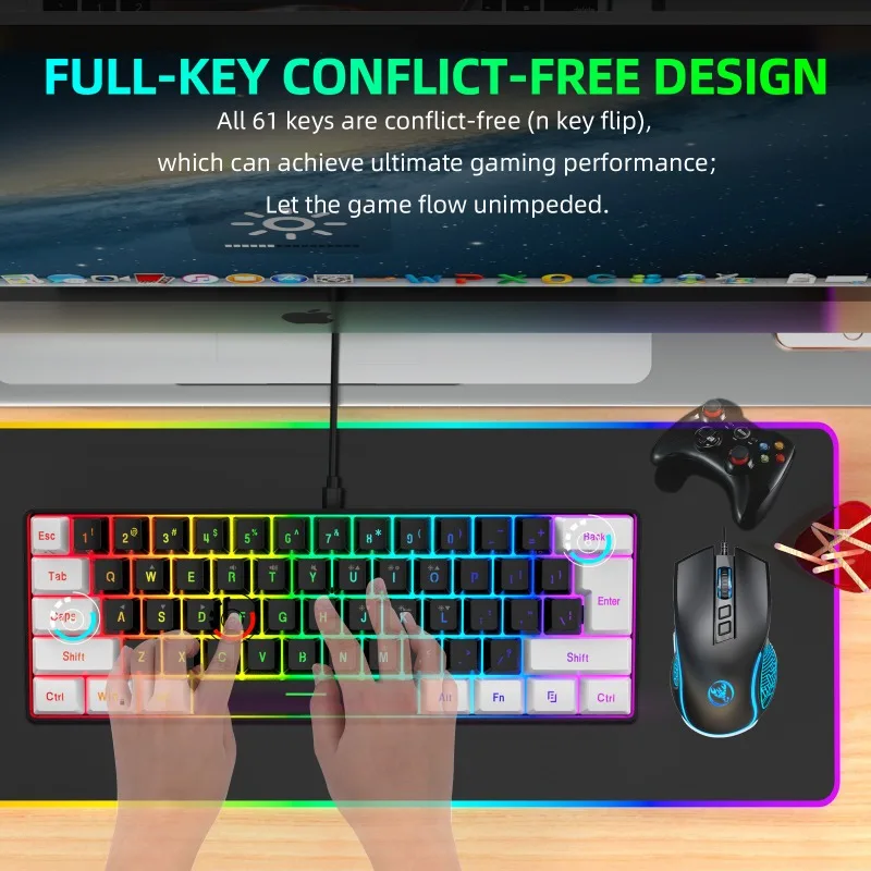 Keyboard and Mouse 60% Compute - Gaming Keyboard Mouse Set ulasan dan harga