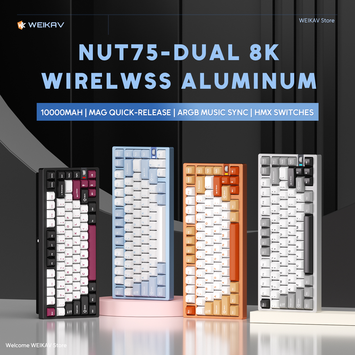 WEIKAV NUT75 220 Grit Aluminum - Gaming Keyboard Extension ulasan dan harga