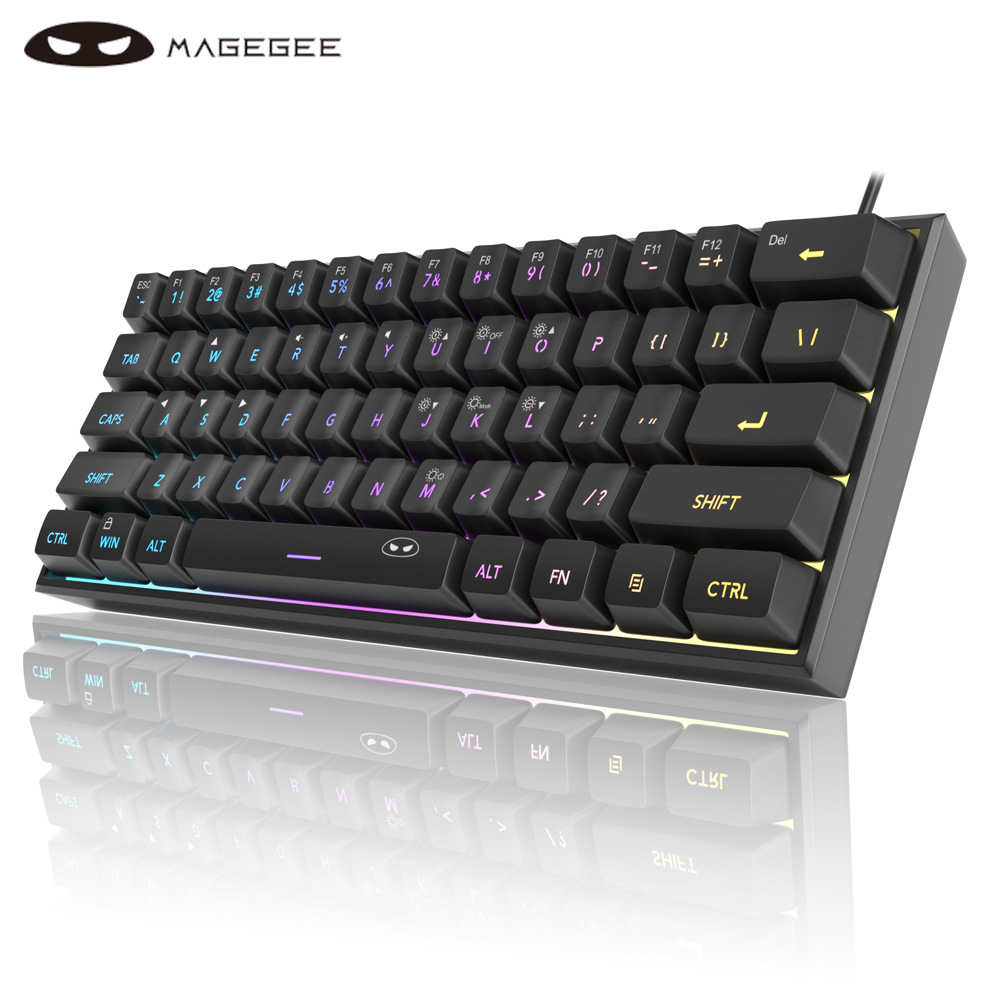 MageGee Mini 60% Gaming Keyboa - Gaming Keyboard 1 Hand ulasan dan harga