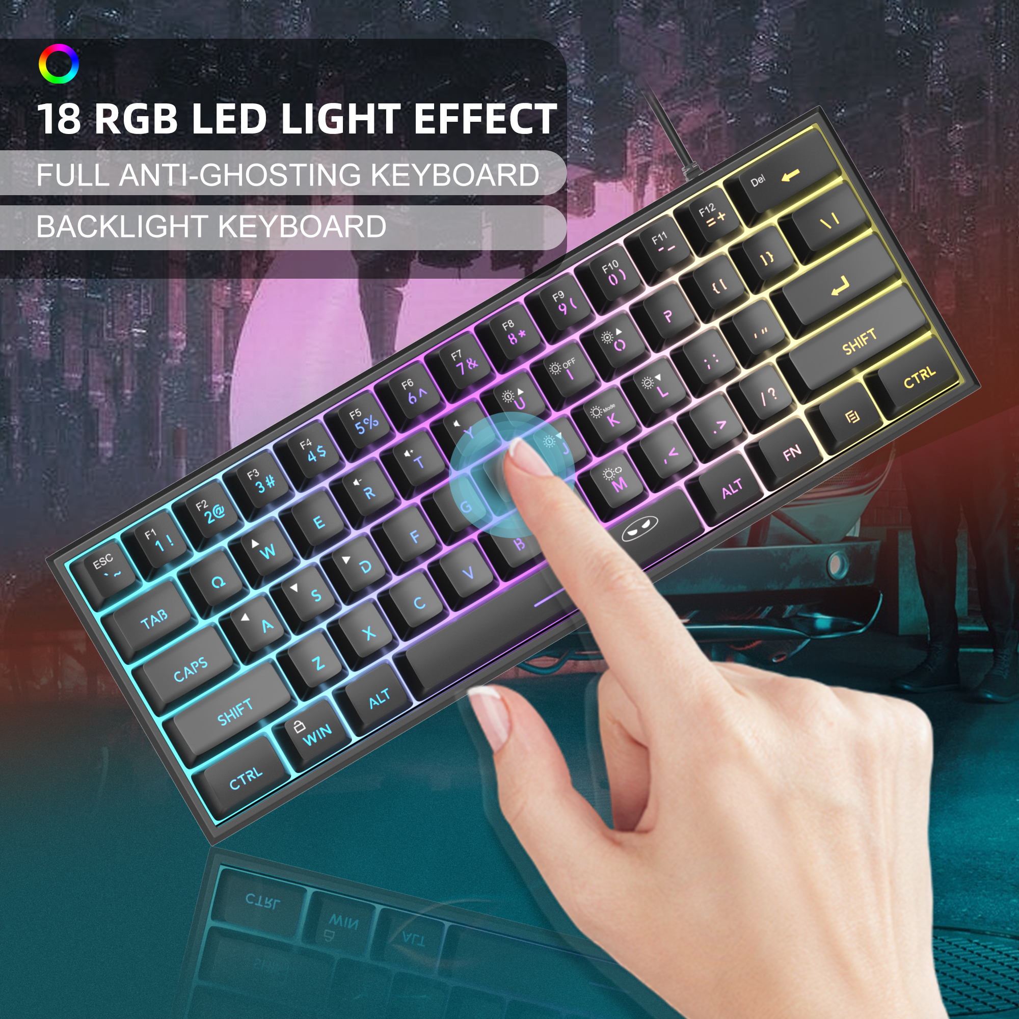 MageGee Mini 60% Gaming Keyboa - Gaming Keyboard 1 Hand ulasan dan harga