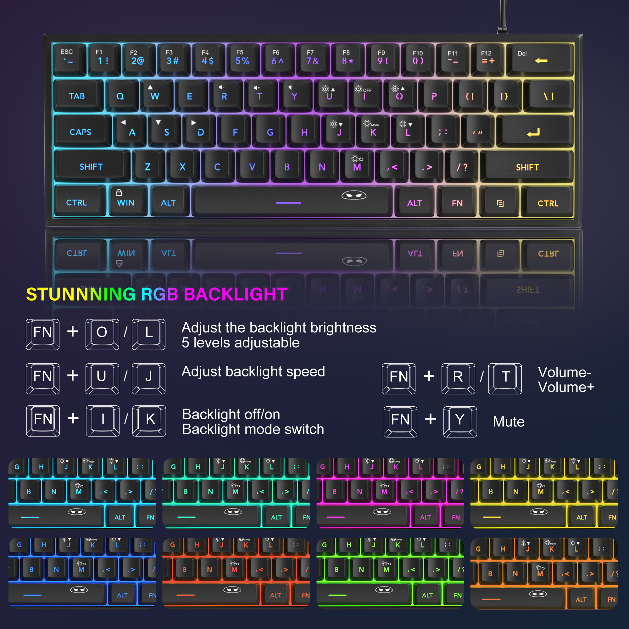 MageGee Mini 60% Gaming Keyboa - Gaming Keyboard 1 Hand ulasan dan harga
