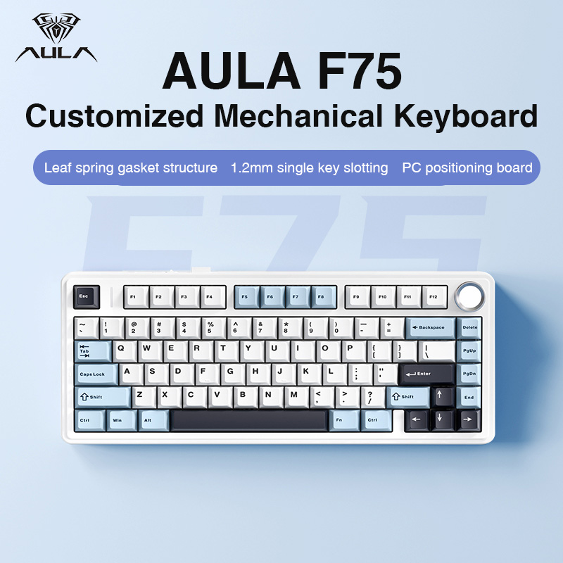 AULA F75 2.4G Wireless/Bluetoo - Gaming Keyboard Brand ulasan dan harga