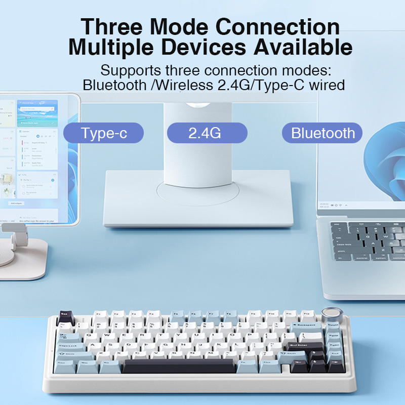 AULA F75 2.4G Wireless/Bluetoo - Gaming Keyboard Brand ulasan dan harga