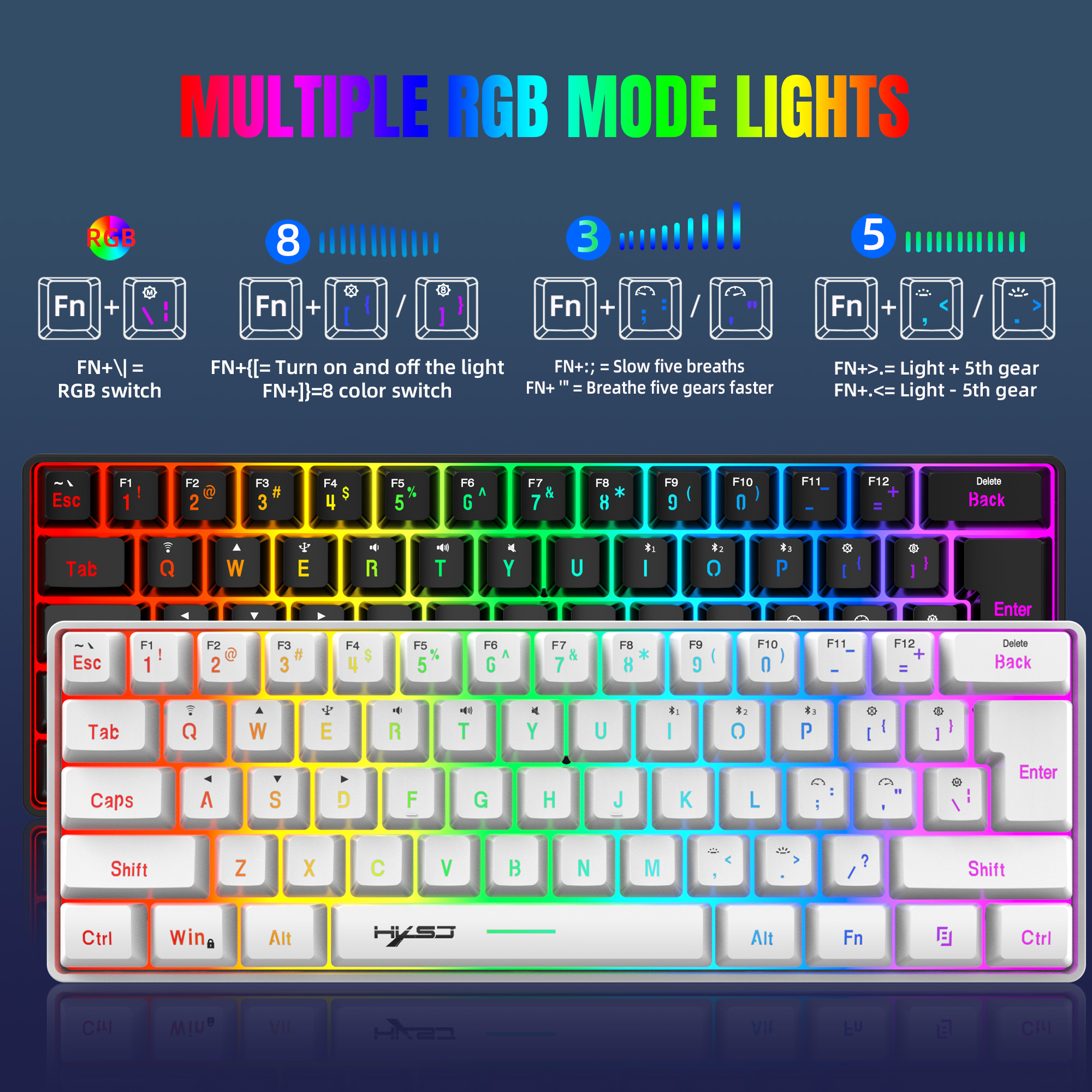 HXSJ L500 Tri mode wired wirel - Gaming Keyboard Bundle ulasan dan harga