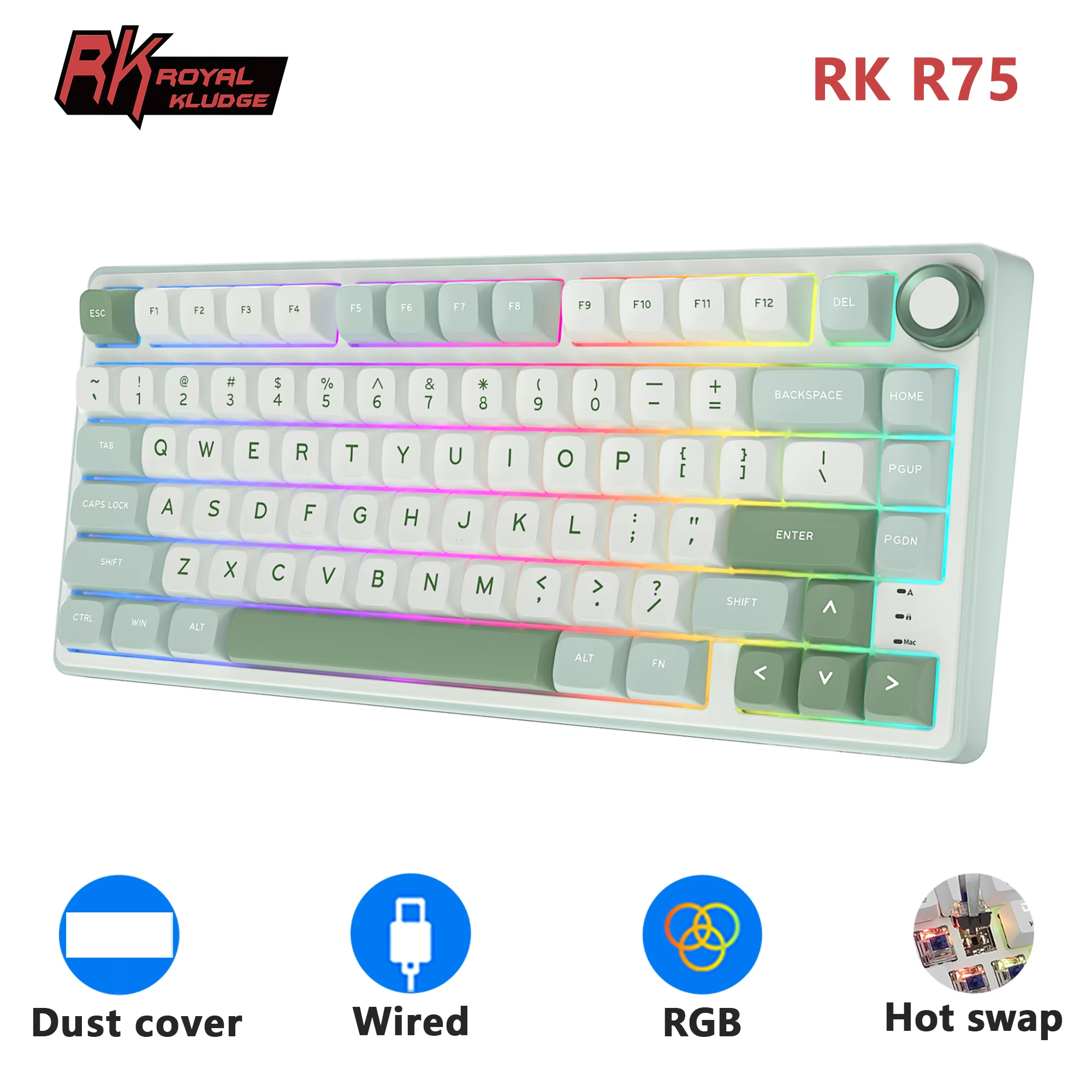 RK Royal Kludge R75 Gasket Wir - Gaming Keyboard Brand ulasan dan harga