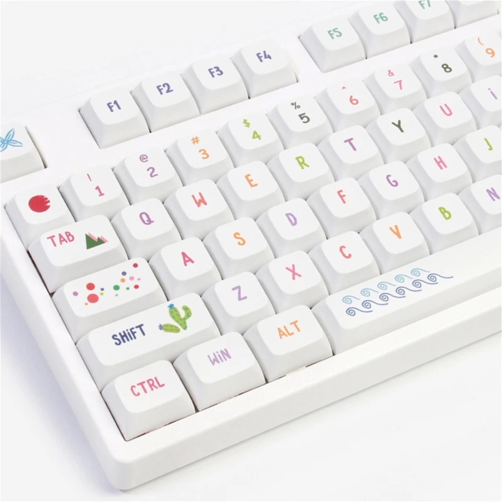 Vibrant Summer Art Keycaps 128 - Gaming Keyboard Tkl ulasan dan harga