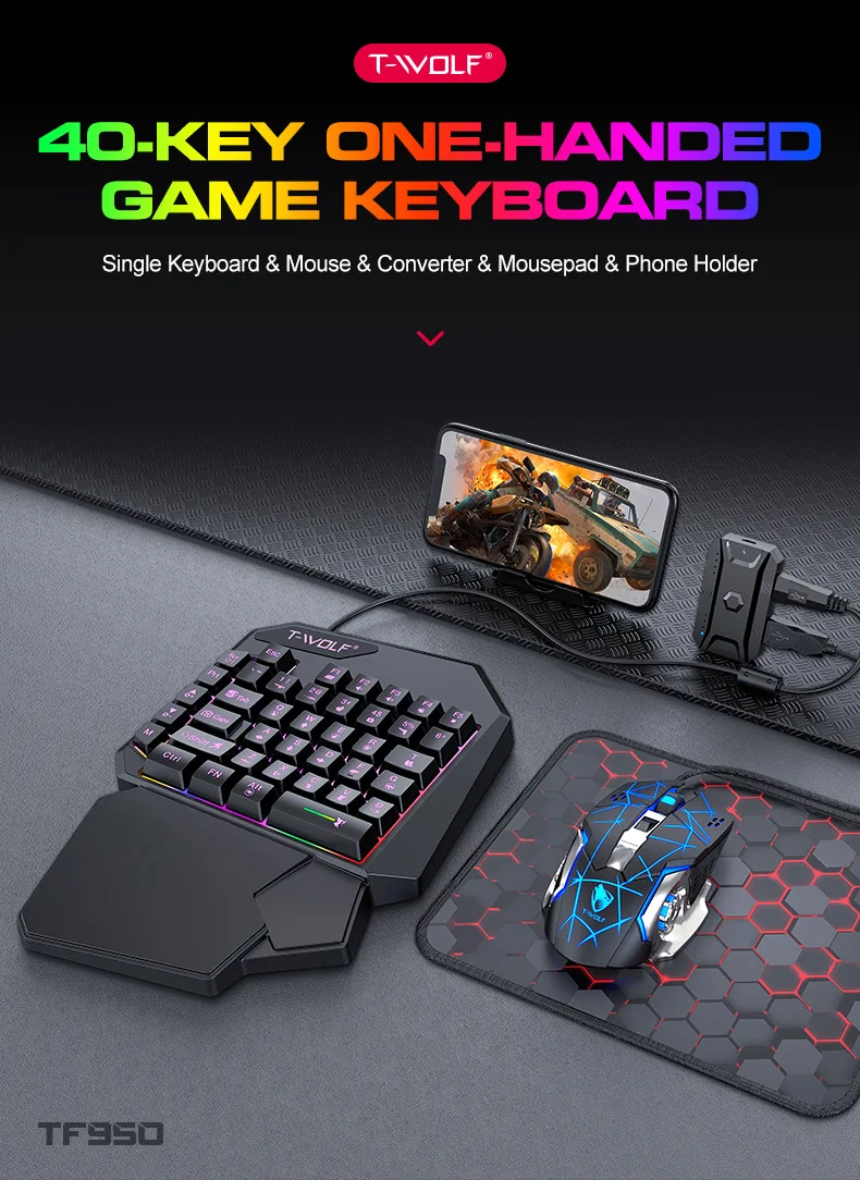 Kit Mobilador Gamer Kit Gaming - Gaming Keyboard 1 Hand ulasan dan harga