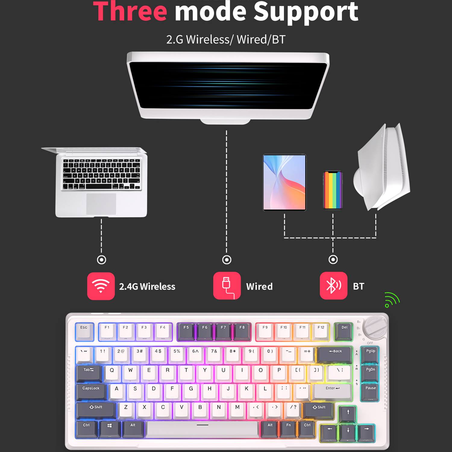 RK H81 Royal Kludge Gasket Str - Gaming Keyboard Brand ulasan dan harga