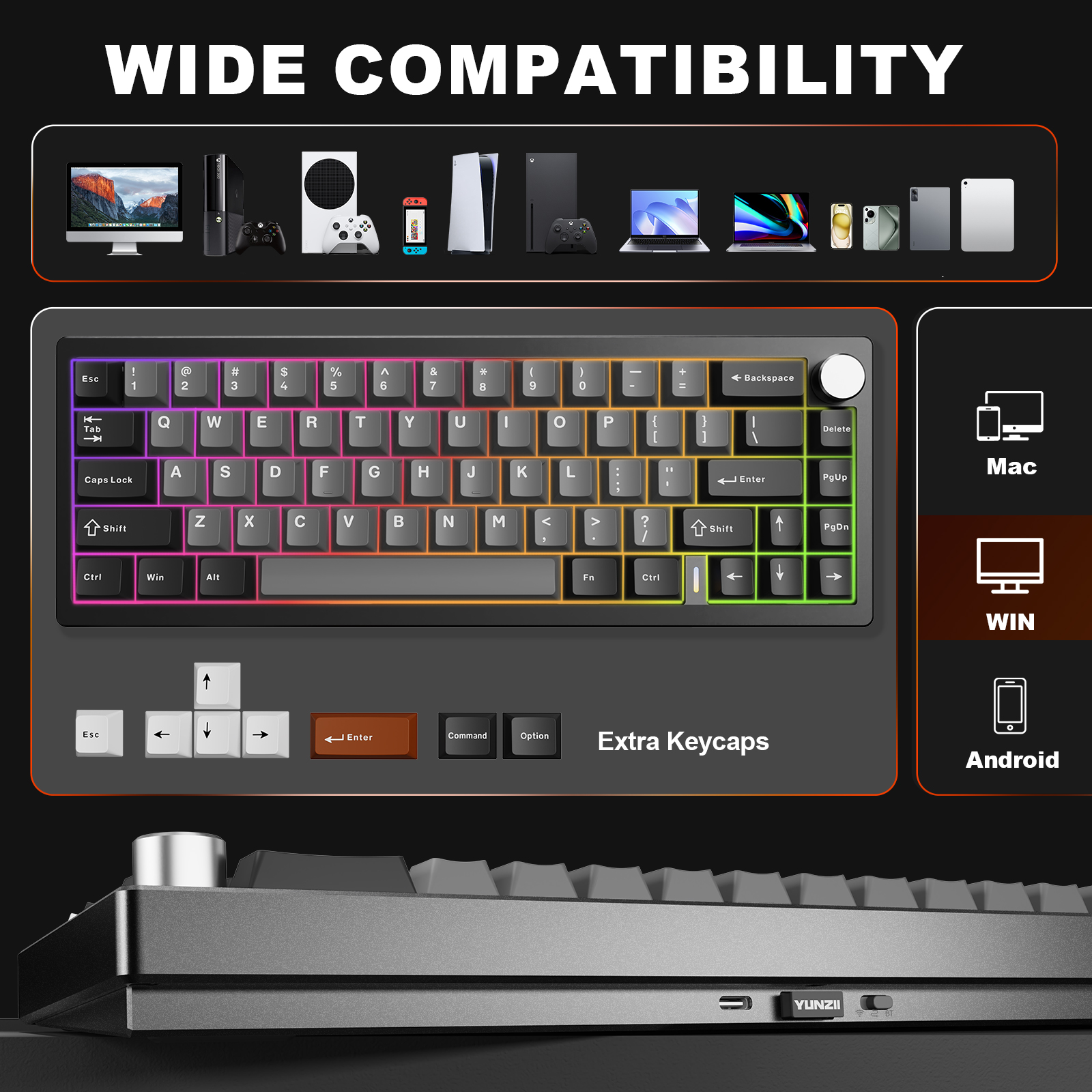 YUNZII AL68 Black QMK/VIA Mech - Gaming Keyboard Brand ulasan dan harga