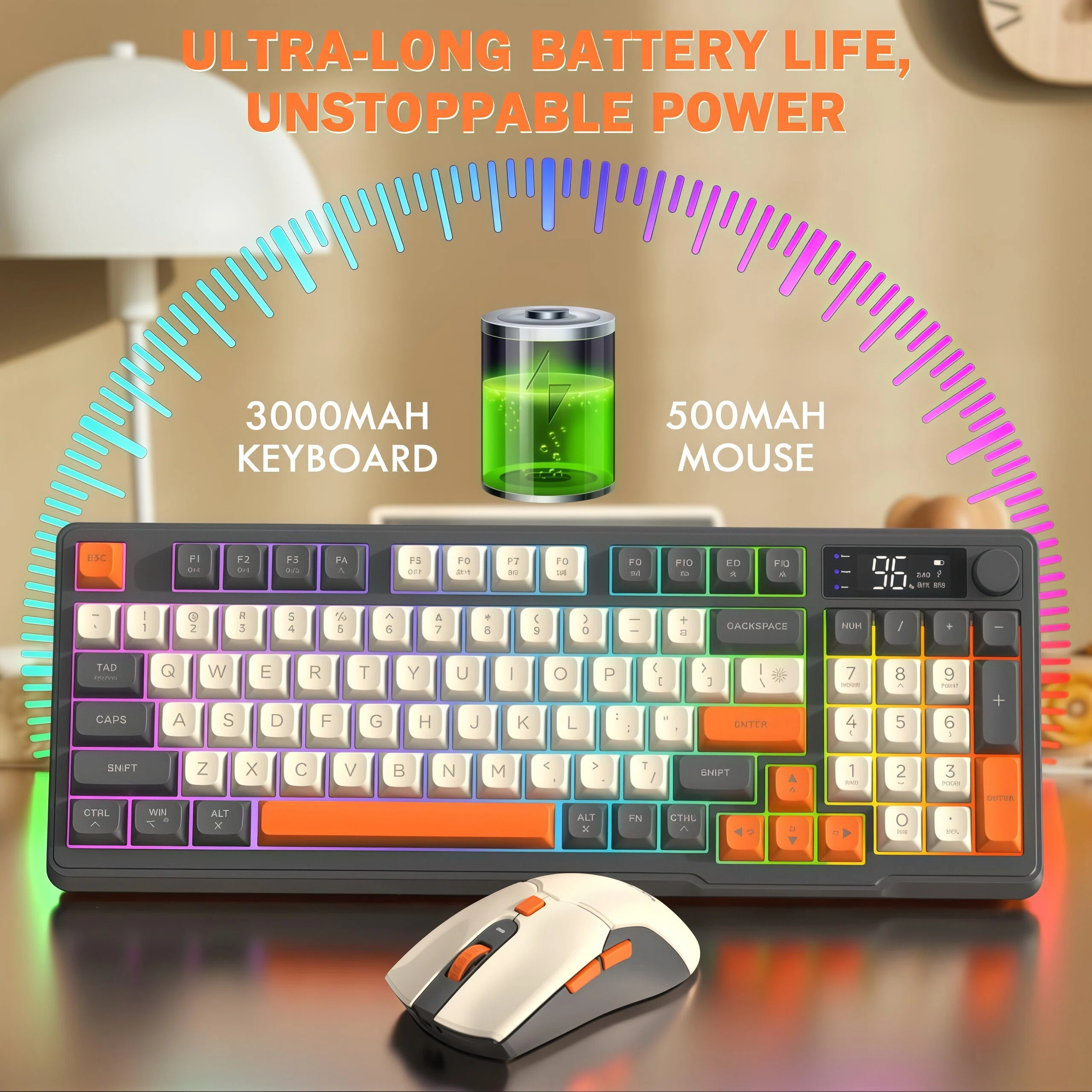 FREEWOLF T96 Wireless Keyboard - Gaming Keyboard Mouse Set ulasan dan harga