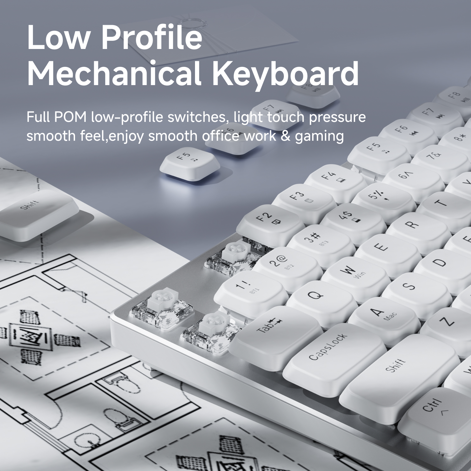 EWEADN Wireless Low-Profile Me - Gaming Keyboard Ergonomic ulasan dan harga