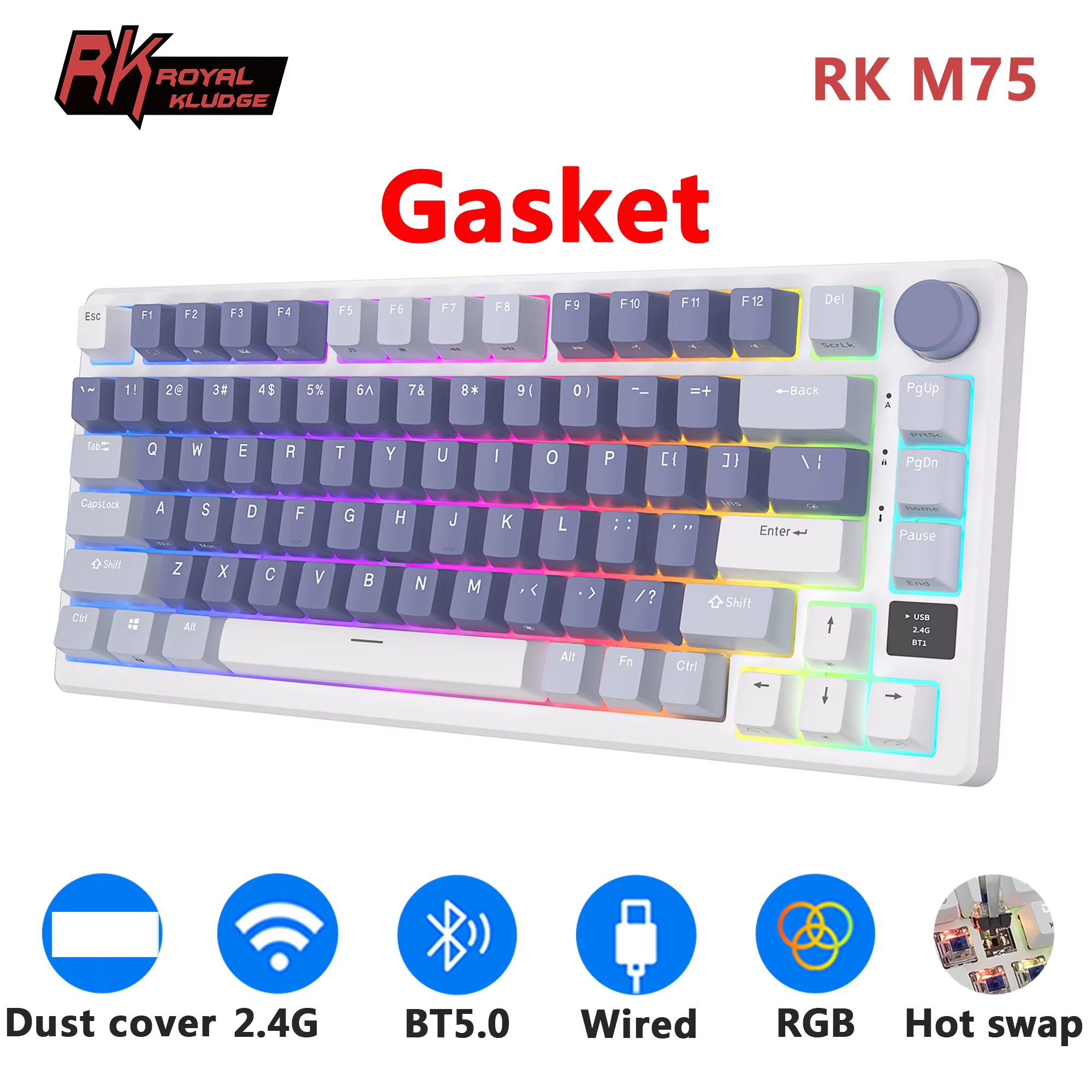 RK ROYAL KLUDGE M75 2.4G Wirel - Gaming Keyboard Brand ulasan dan harga