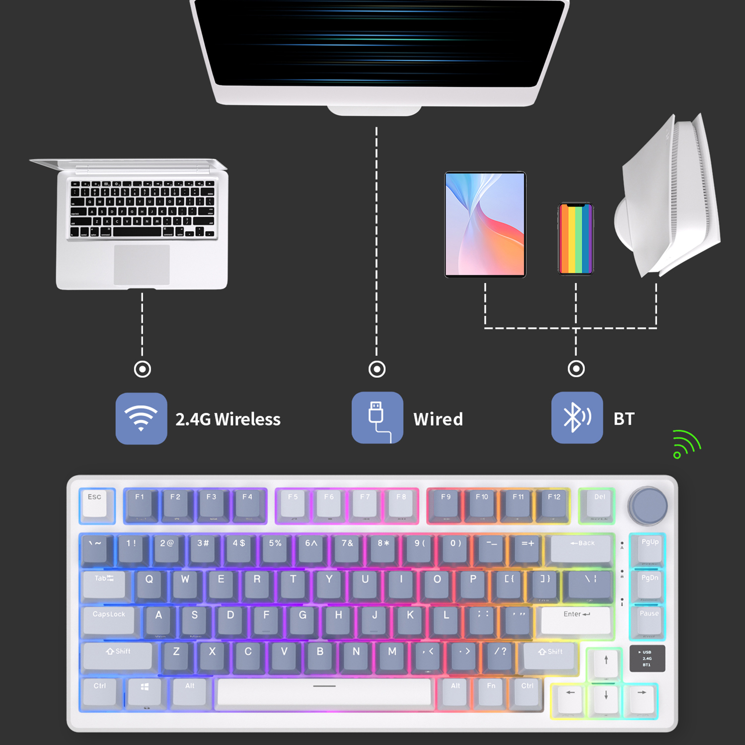 RK ROYAL KLUDGE M75 2.4G Wirel - Gaming Keyboard Brand ulasan dan harga