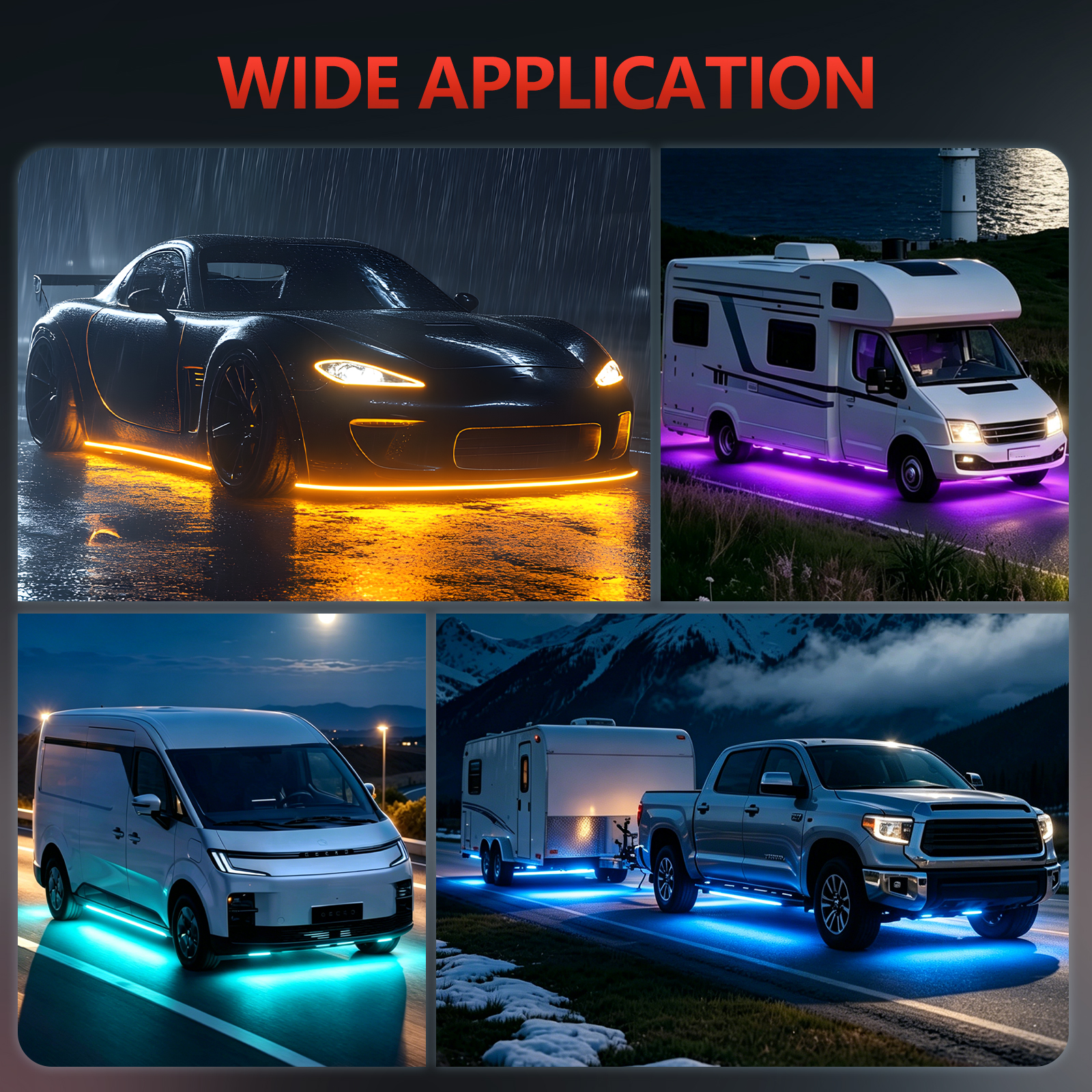 4in1 Neon LED Car Underglow Bo - Rgb Underglow Strip ulasan dan harga