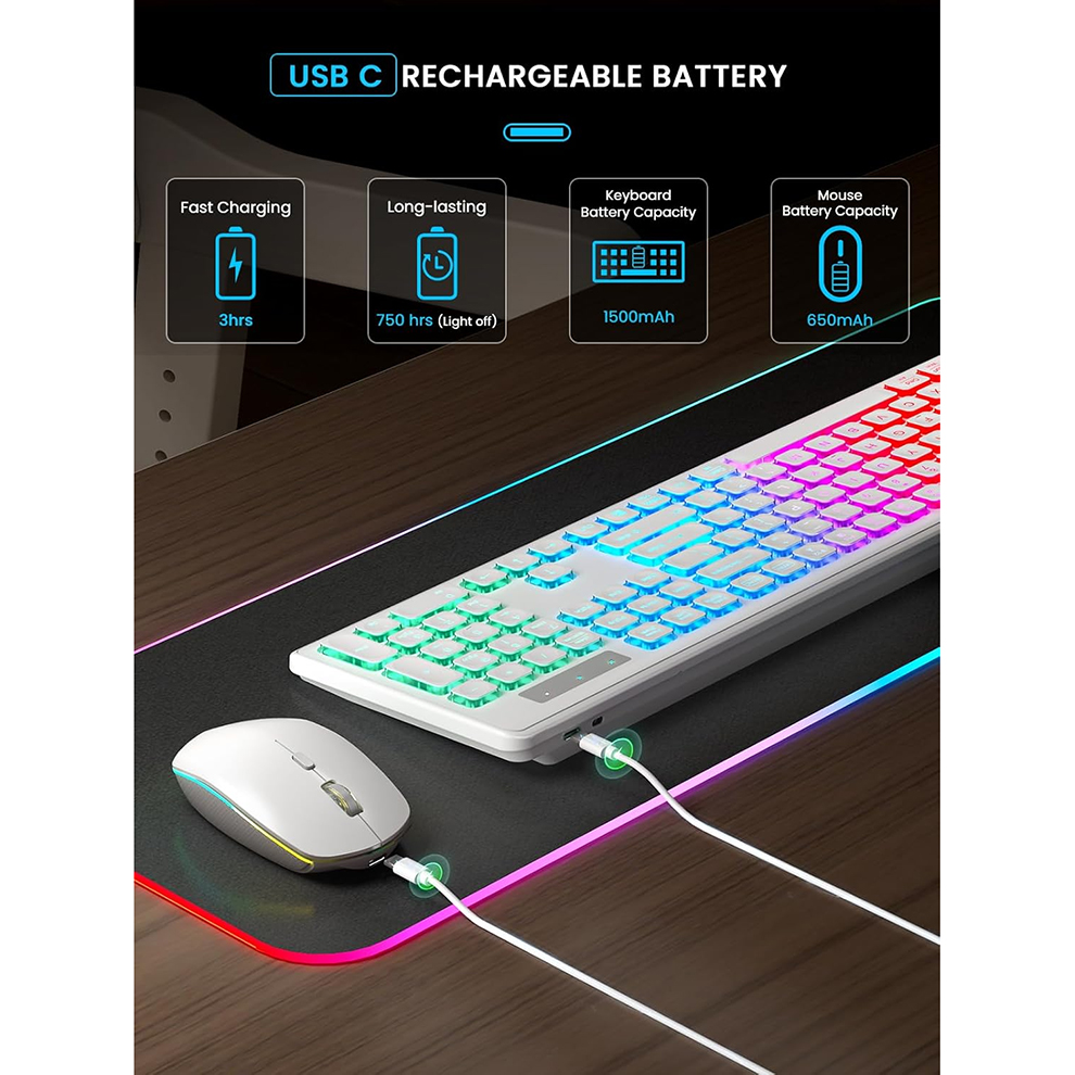 Backlit Wireless Keyboard and  - Gaming Keyboard Mouse Set ulasan dan harga
