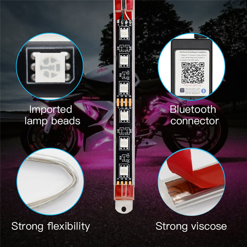 8PCS Motorcycle Underglow LED  - Rgb Underglow Strip ulasan dan harga